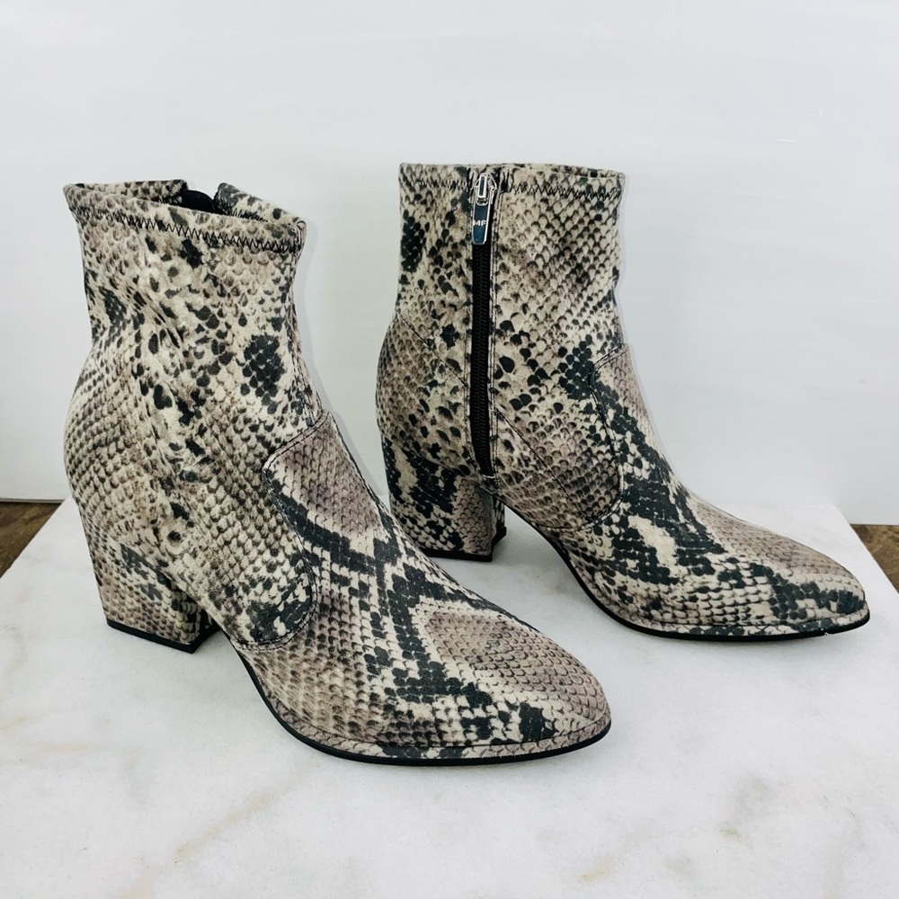 Marc Fisher Snake Print Leave Block Heel Stretch … - image 2